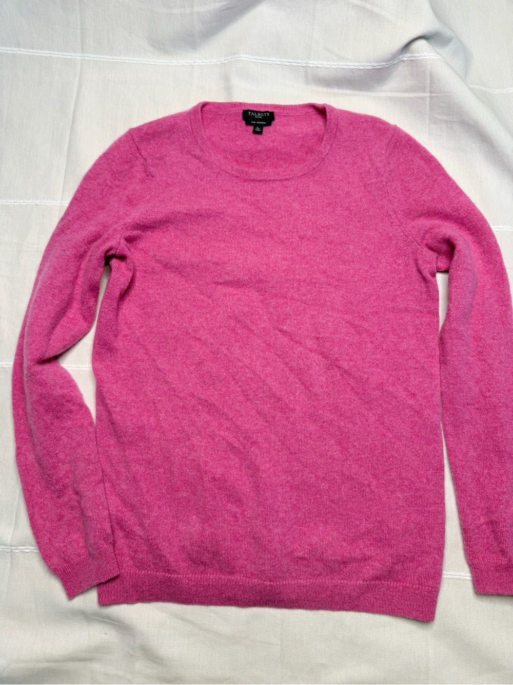 Talbots Men’s Crewneck Sweater in Bright Pink